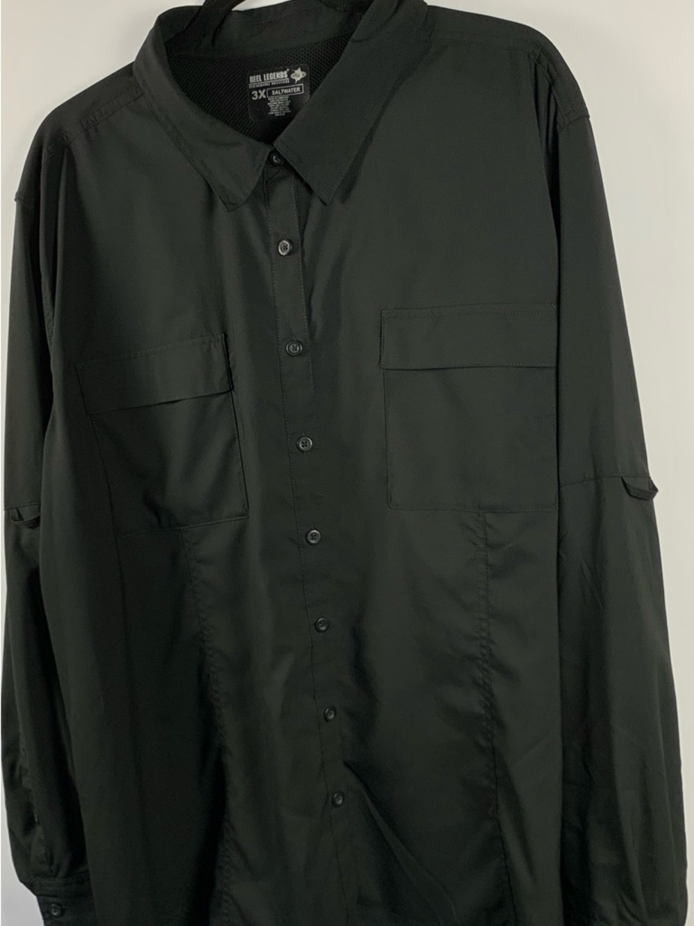 Reel Legends Womens 3X Black Vented Fishing Shirt UPF Long Sleeve Boating - Picture 2 of 13